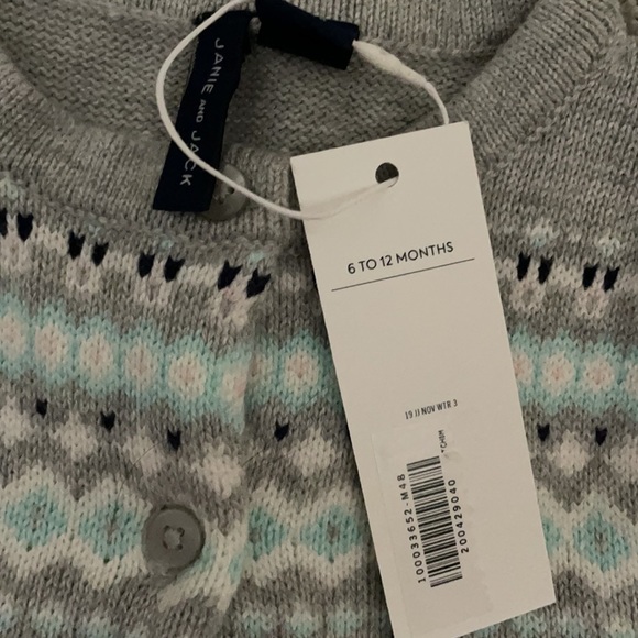 Janie and Jack NWT girls fur cuff sweater - Picture 2 of 4